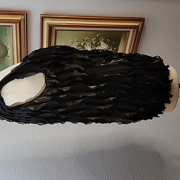 Black gold shimmery sleeveless shirt sheer Taylor Swift concert shirt - Picture 4 of 9